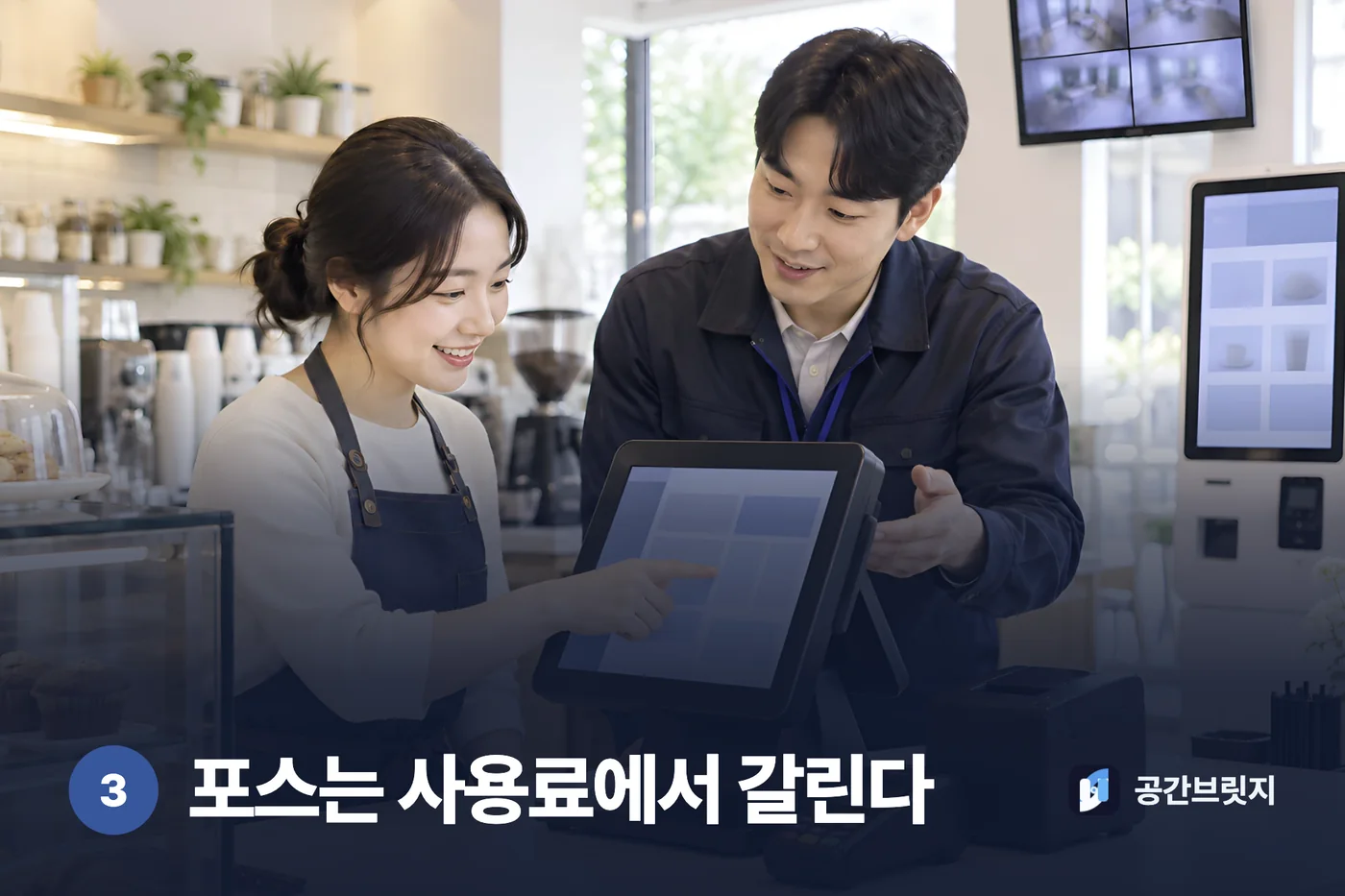 포스는 사용료에서 갈린다. 기기값과 월 사용료를 두 줄로 나눕니다