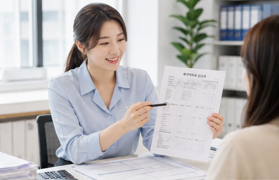 사업자 증빙과 신고 일정을 정리하는 모습