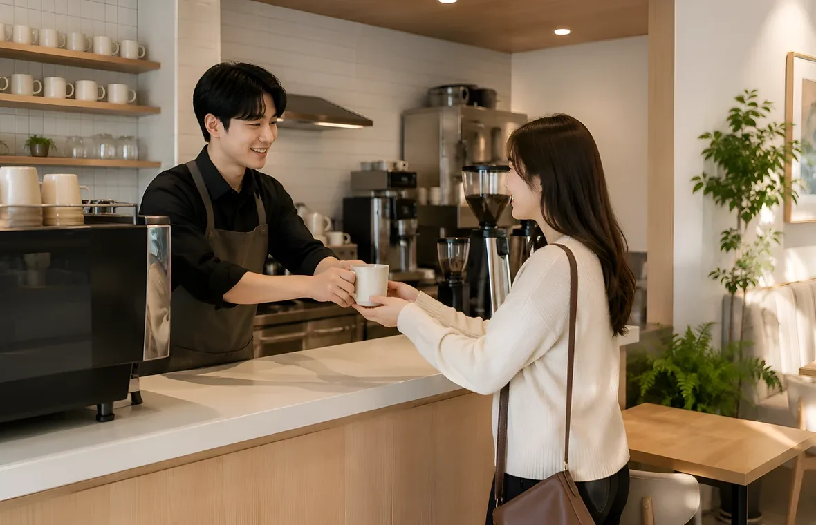 보수 작업 후 마감을 점검하는 모습